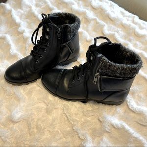 Cute Kohl’s Black Sweater Cuffed Fashion Boots